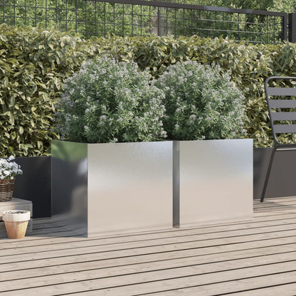 Jardineras 2 Unidades Acero Inoxidable Plateado 49x47x46 Cm_2