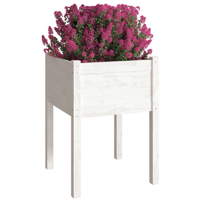 Jardinera De Madera Maciza De Pino Blanco 50x50x70 Cm_2