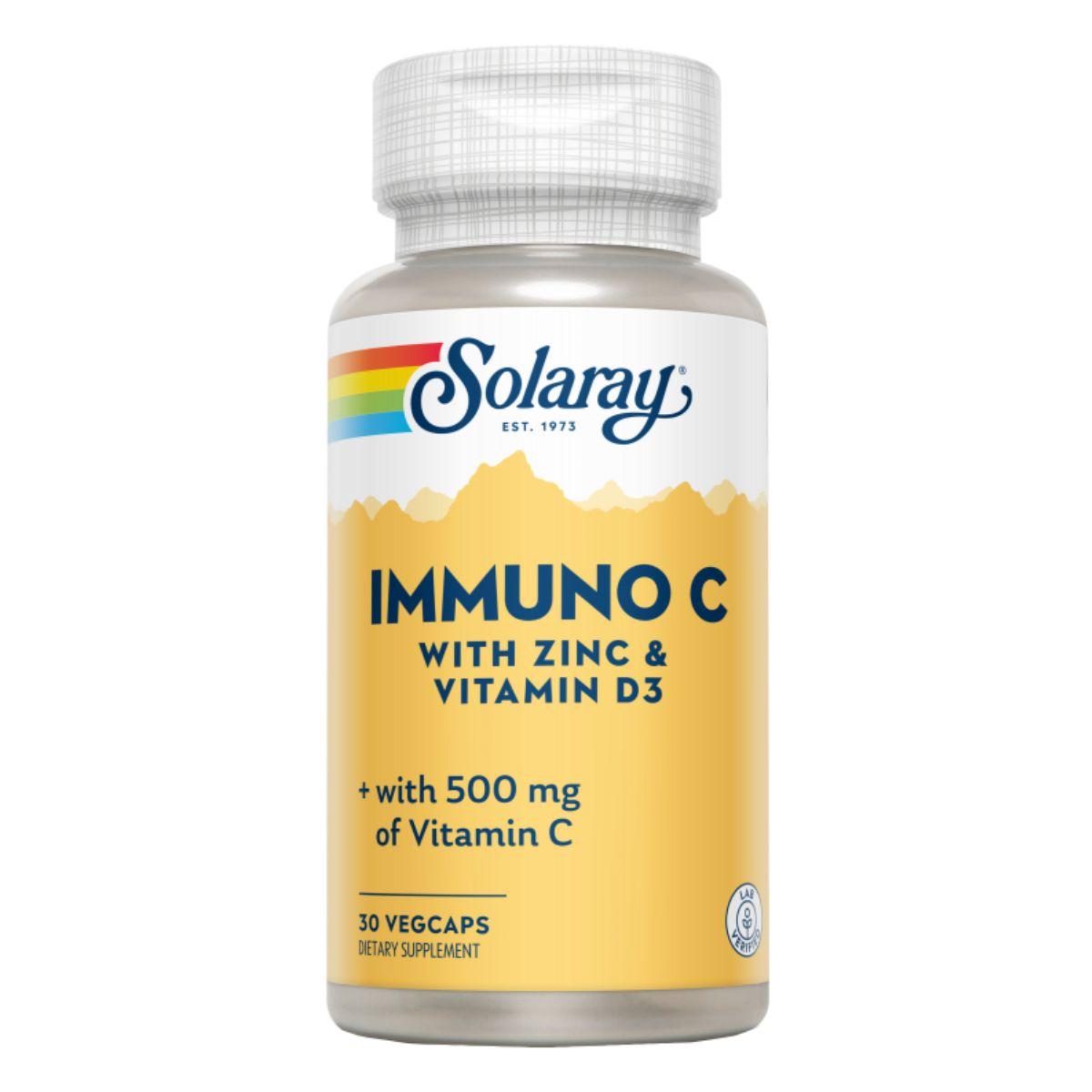 IMMUNO C (C+D3+ZINCO) com Zinco e Vitamina D3 30 Cápsulas Solaray