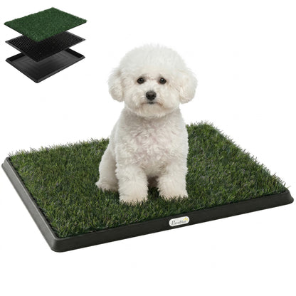 Pawhut Inodoro Para Perros Con Césped Artificial Bandeja Y Drenaje 63x50,5 Cm_0