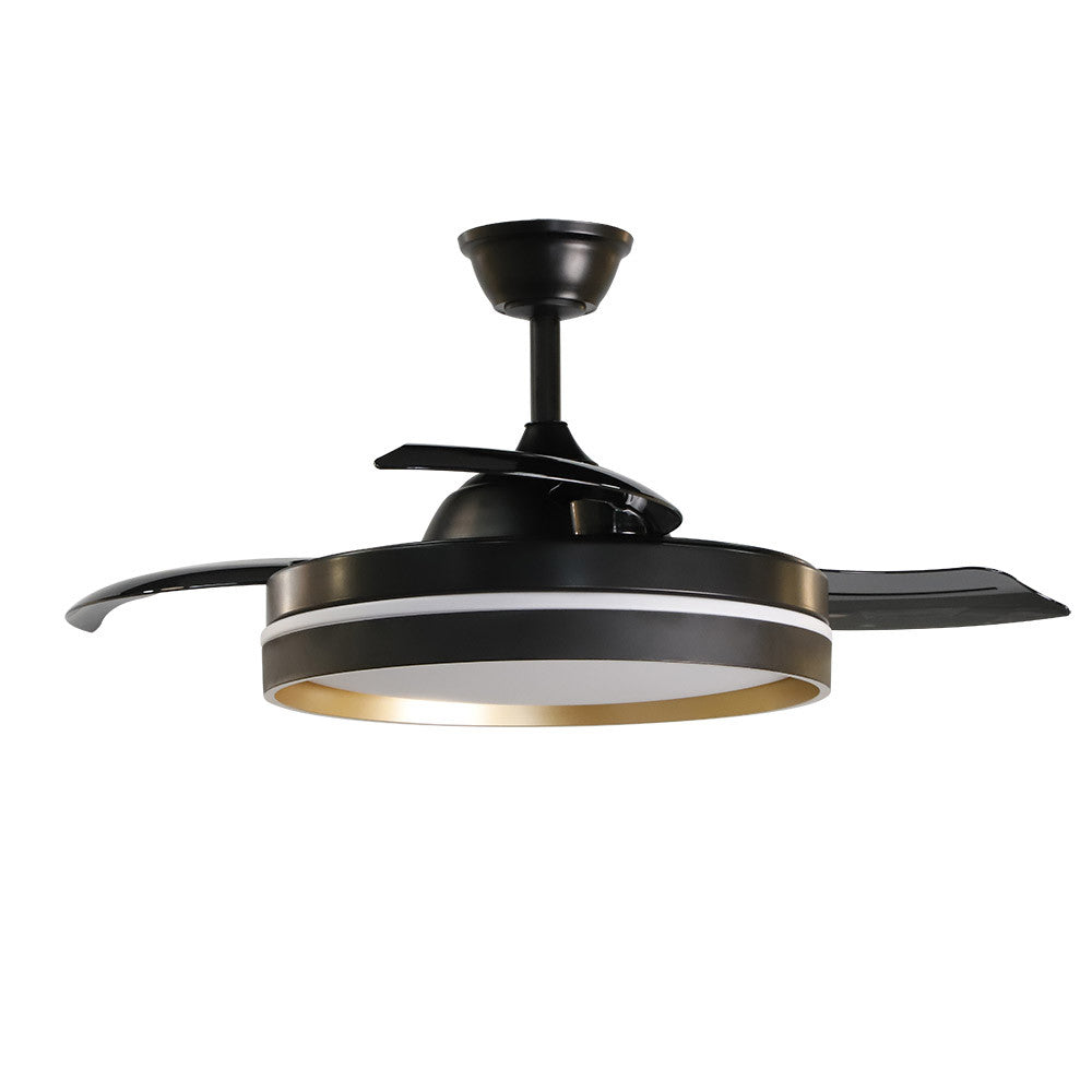 Ventilador Dc Mandarin Negro/oro 72w 3aspas 108d Reg.intensidad 7200lm 3000-4000-6500k Remoto+memoria+temporizador_1