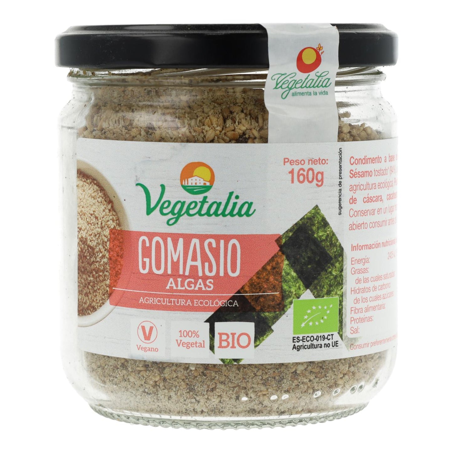 Gomásio com Alga em frasco de vidro Vegetalia 160 g