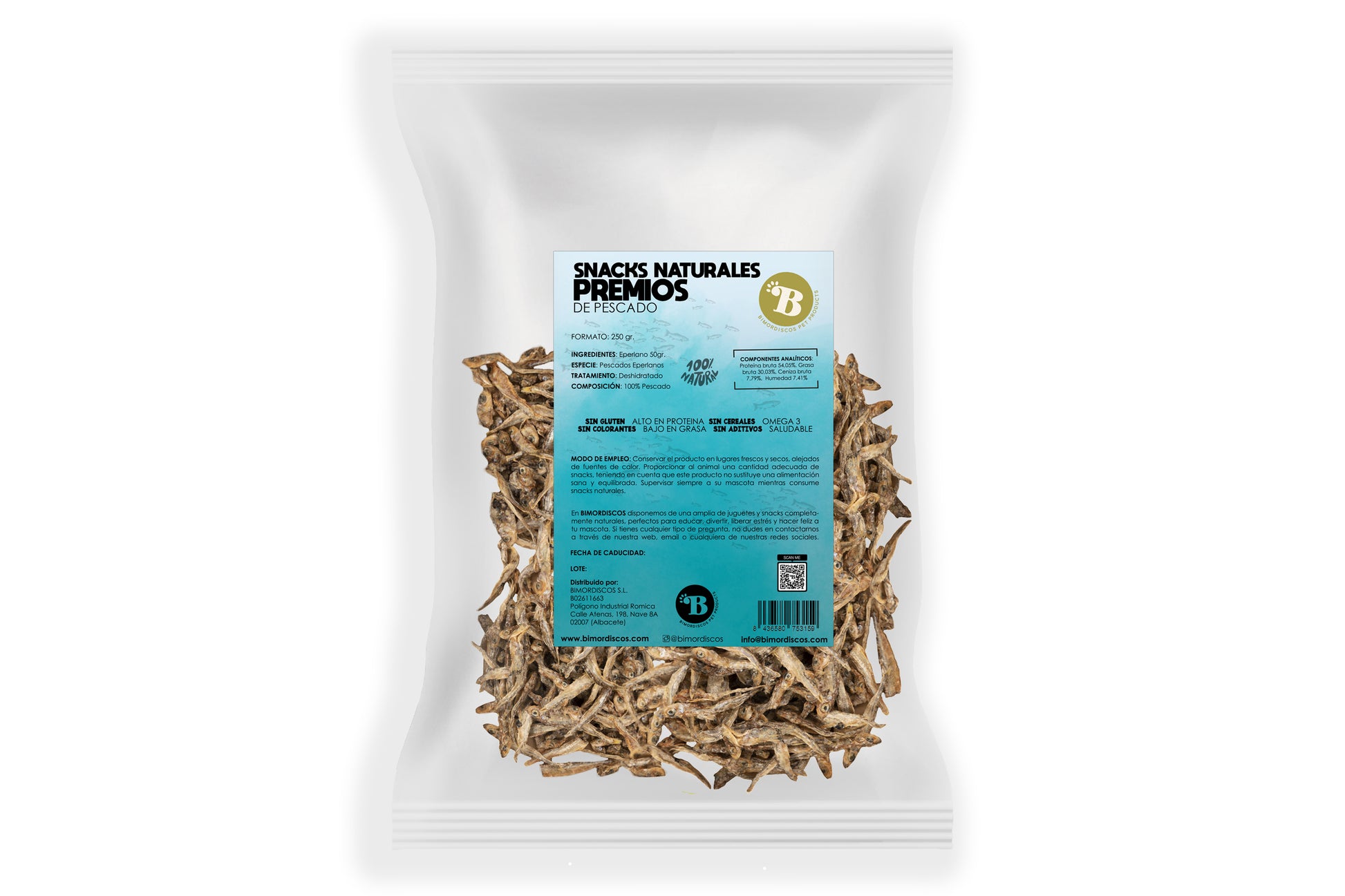 Bimordiscos Pescados Deshidratados Para Perros Y Gatos · 250g.