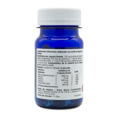 H4U Fígado de Bacalhau 60 cápsulas gelatinosas de 800 mg
