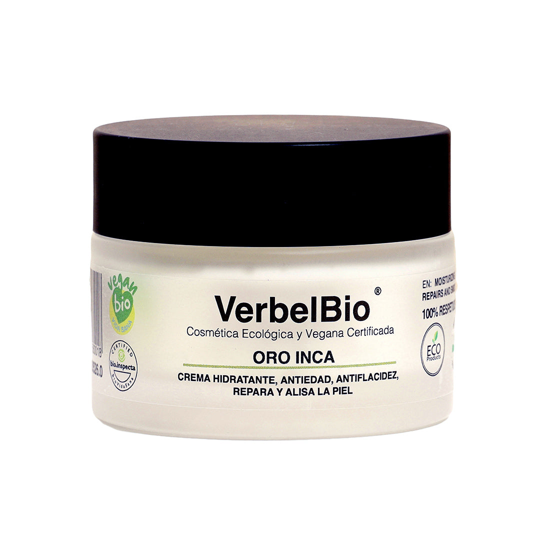 Crema Natural  Oro Inca  VerbelBio– Hidratante, Antiarrugas y Antiflacidez. Ácido Hialurónico. Antiedad y Regeneradora._2