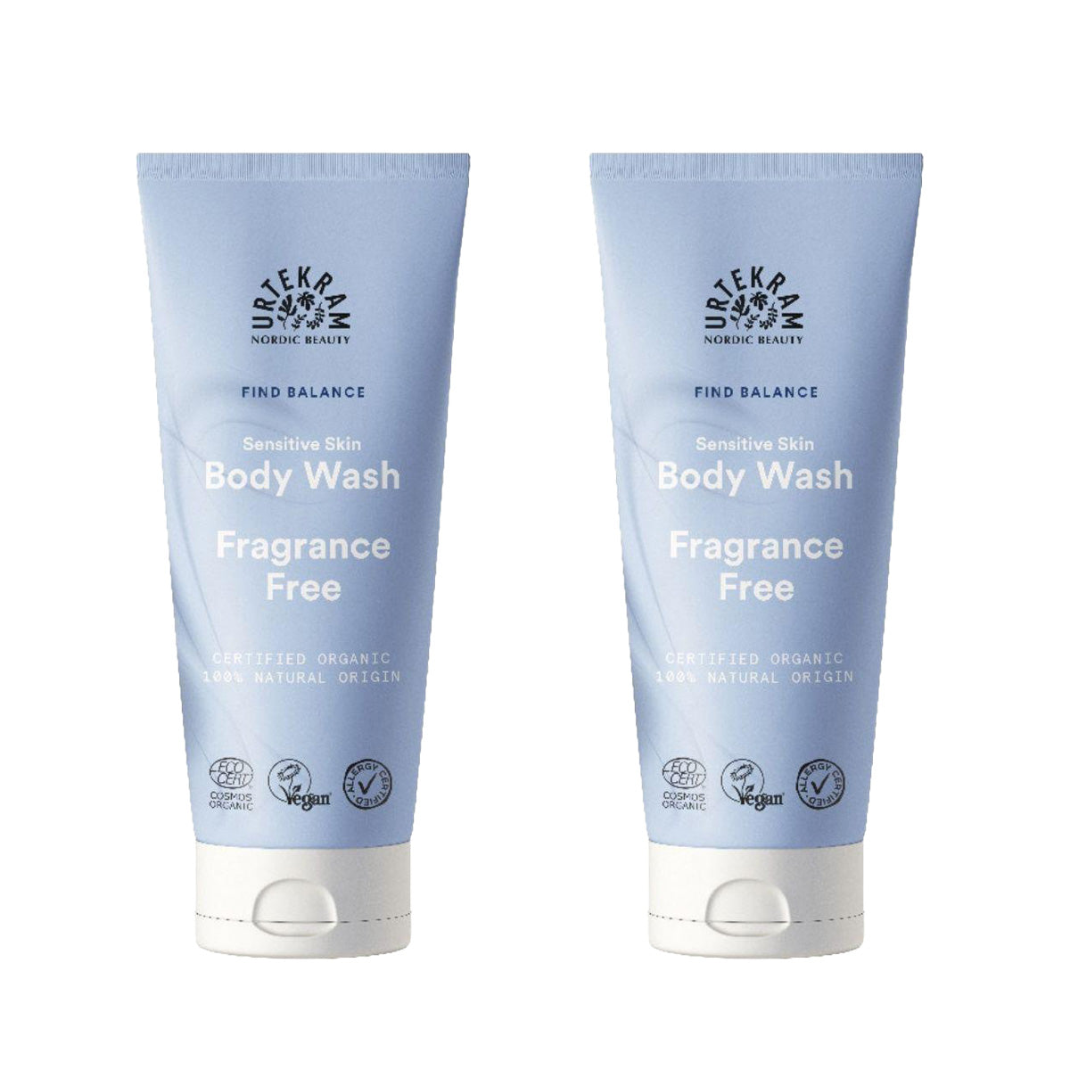 Embalagem de 2 géis de banho sem fragrância Urtekram