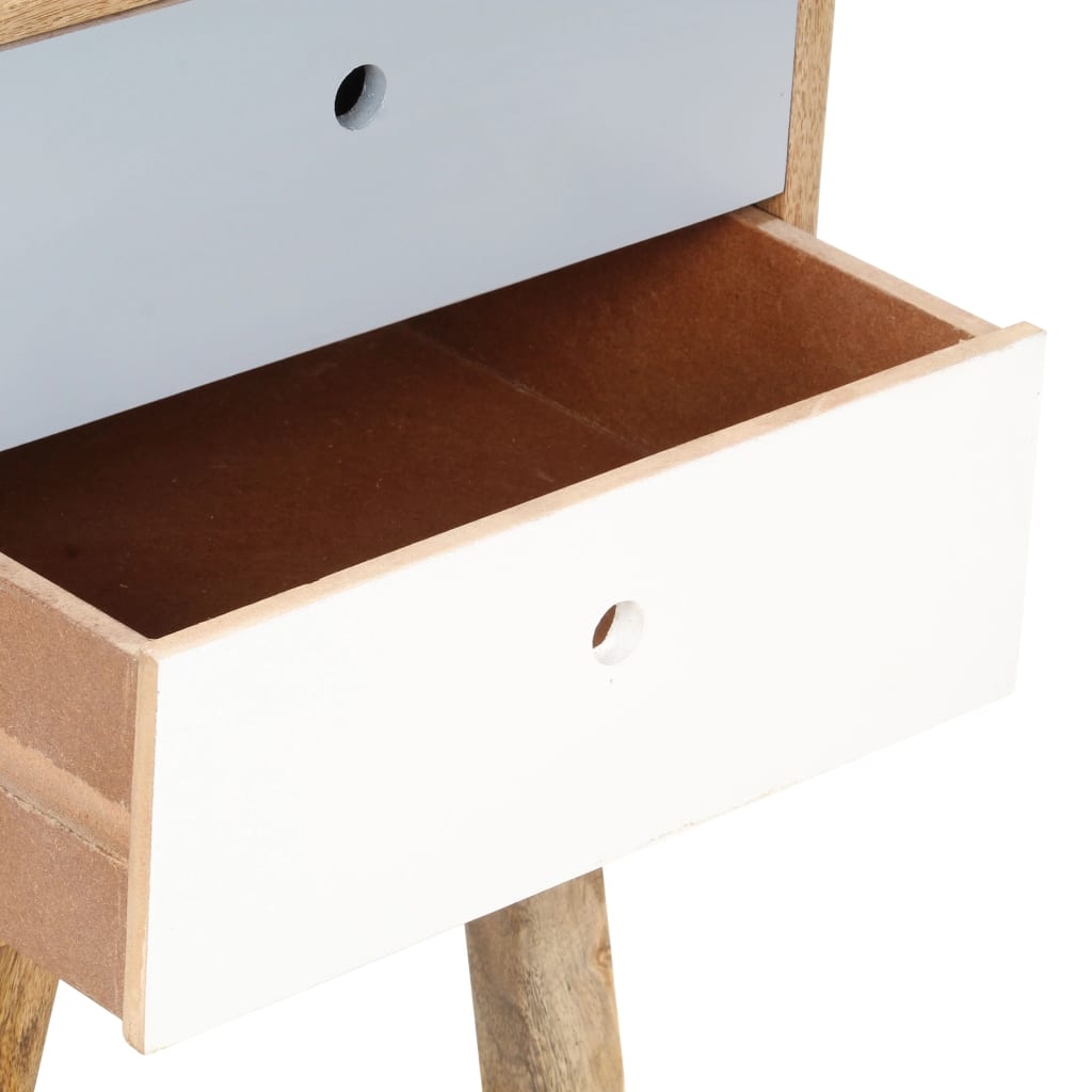 Mesita De Noche De Madera Maciza De Mango 40x35x50 Cm_2