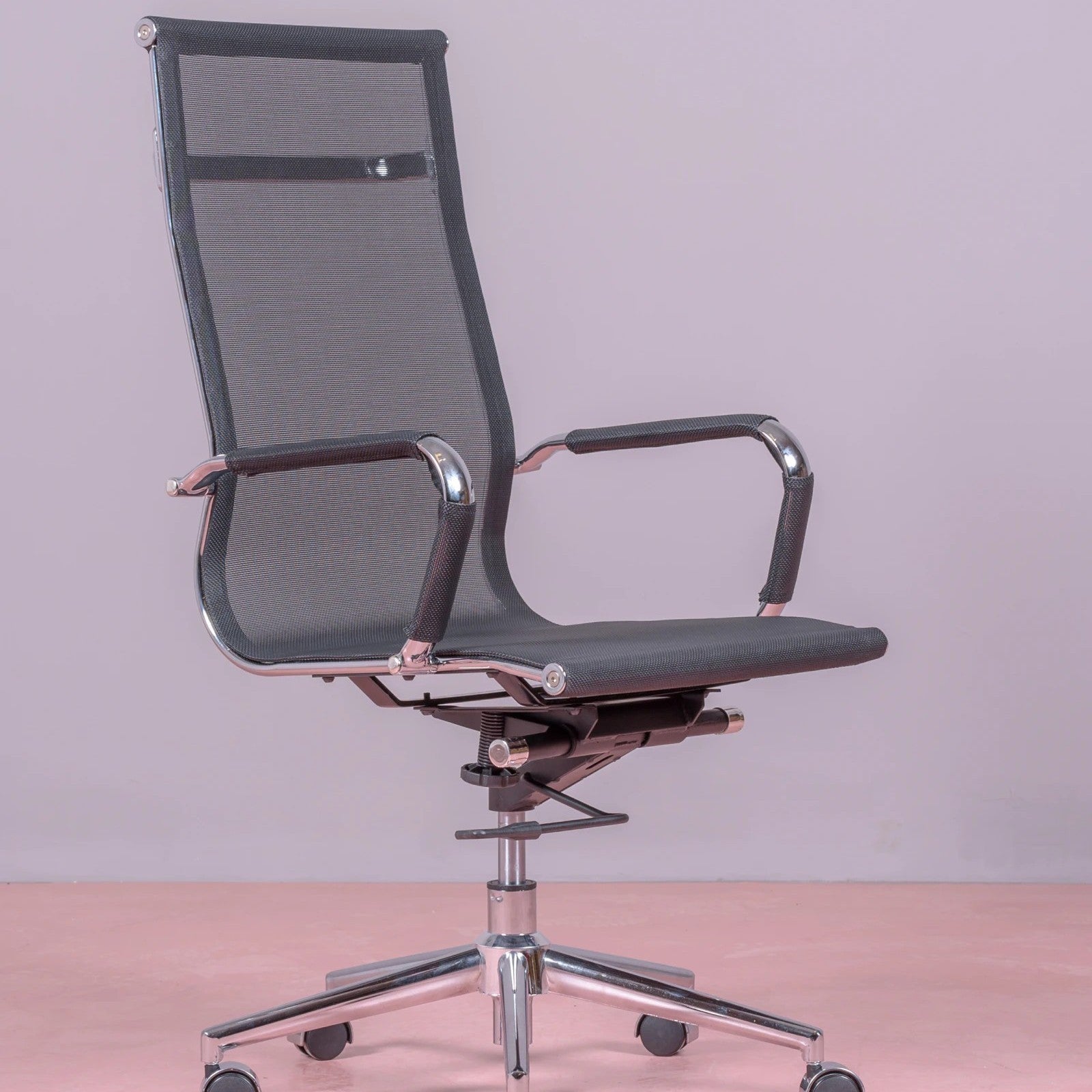 Silla De Oficina Con Respaldo Alto De Malla De Fibra Transpirable - Alu_0
