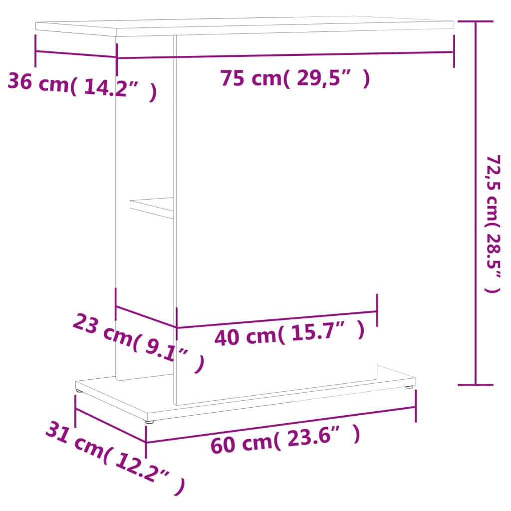 Vidaxl Soporte Para Acuario Madera De Ingeniería Negro 75x36x72,5 Cm_2