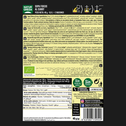 Sopa de massa com caril Naturgreen, 40g