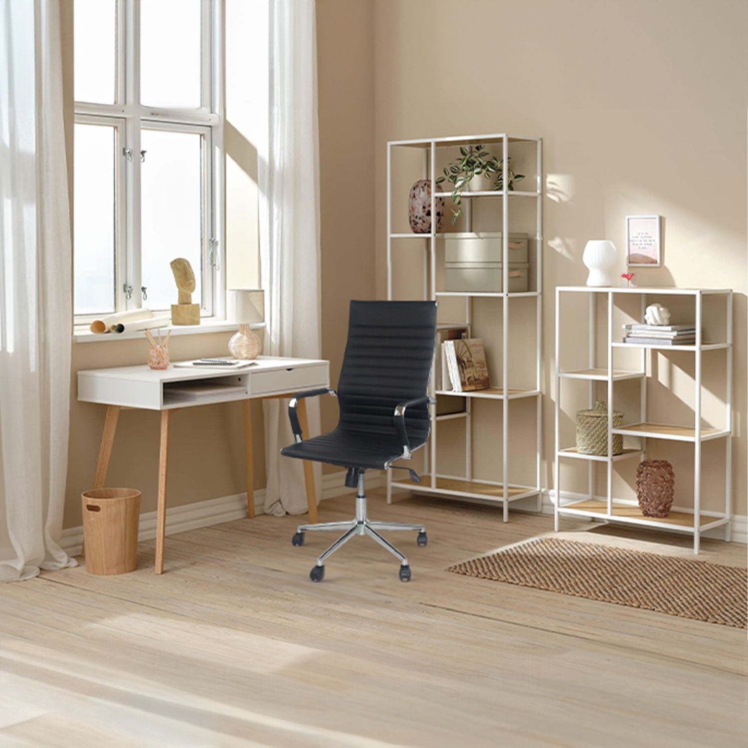 Silla De Escritorio Con Ruedas Elegance 116x89x60cm Thinia Home_5