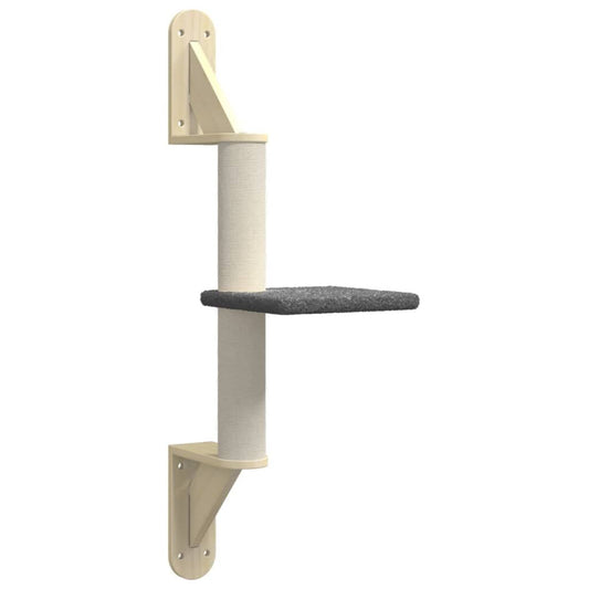 Vidaxl Árbol Rascador Para Gatos De Pared Gris Oscuro 85,5 Cm_0