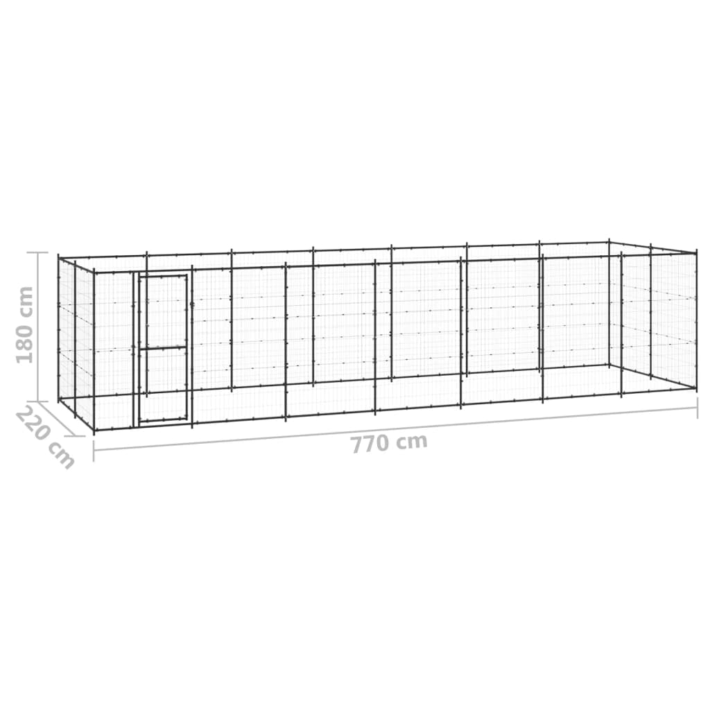 Vidaxl Perrera De Exterior De Acero 16,94 M²_2