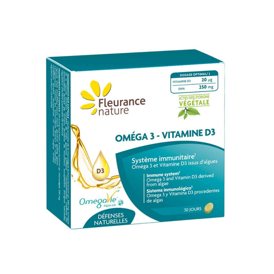Omega 3 Vitamina D3 Fleurance Nature 30 Cápsulas_0