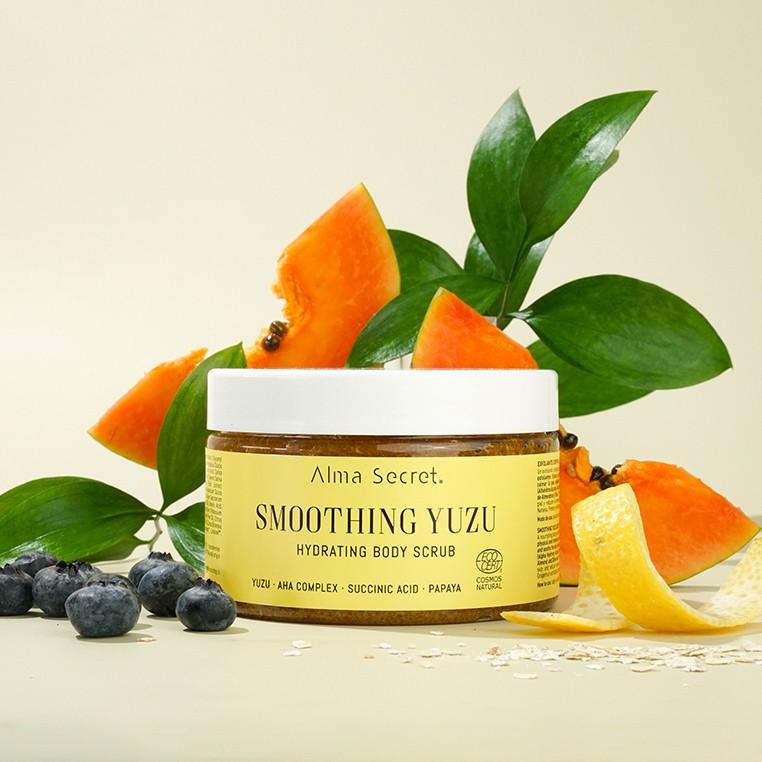 Alma Secret Yuzu Esfoliante Corporal com AHA, Enzimas de Papaia e Ácido Succínico 250 ml