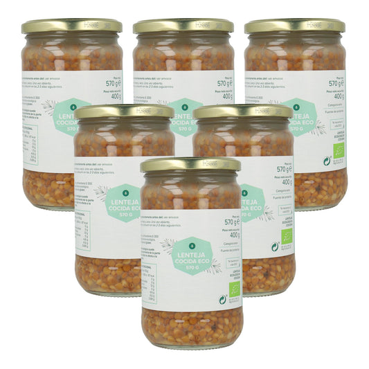 Pack 6x Lentilha Cozida ECO Planeta Huerto 570 g