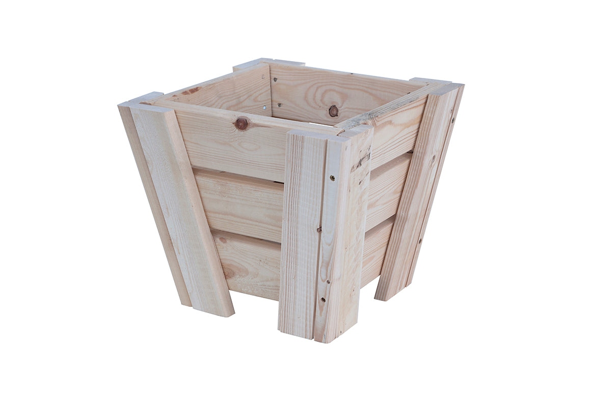 Macetero Abril Abierto De Madera Natural De 30 X 30 X 26 Cm 10° 9l + Bolsa Geotextil_1