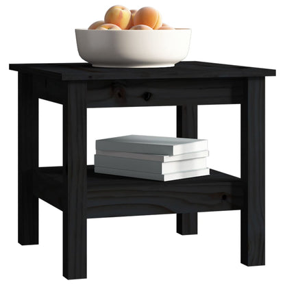 Mesa De Centro De Madera Maciza De Pino Negro 45x45x40 Cm_3