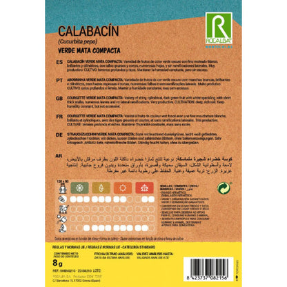 Sementes compactas de curgete verde