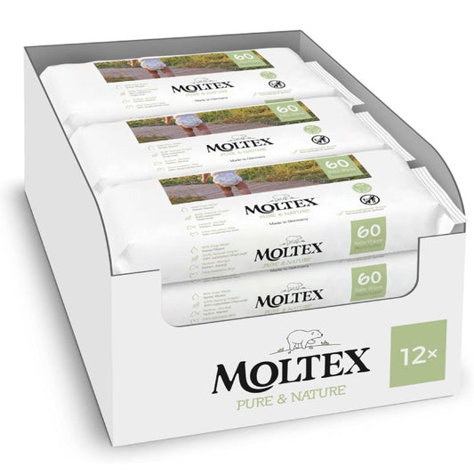 Pack de 12 toalhetes Moltex Pure &amp; Nature 60 unidades