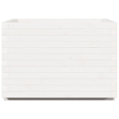 Jardinera Madera Maciza De Pino Blanco 70x70x49,5 Cm_5