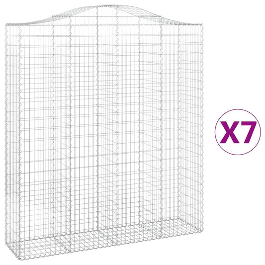 Cestas De Gaviones 7 Uds Forma De Arco Hierro 200x50x220/240 Cm_0