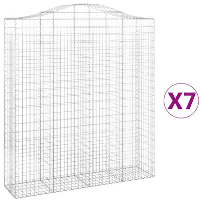 Cestas De Gaviones 7 Uds Forma De Arco Hierro 200x50x220/240 Cm_0