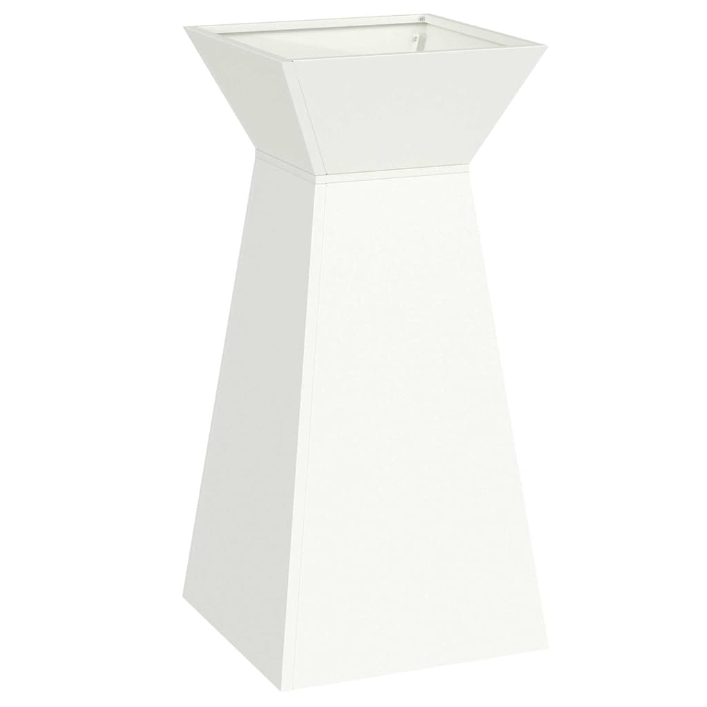 Maceta Pilar Blanco 35 X 35 X 73 Cm Acero Laminado En Frío_0