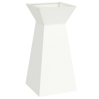 Maceta Pilar Blanco 35 X 35 X 73 Cm Acero Laminado En Frío_0