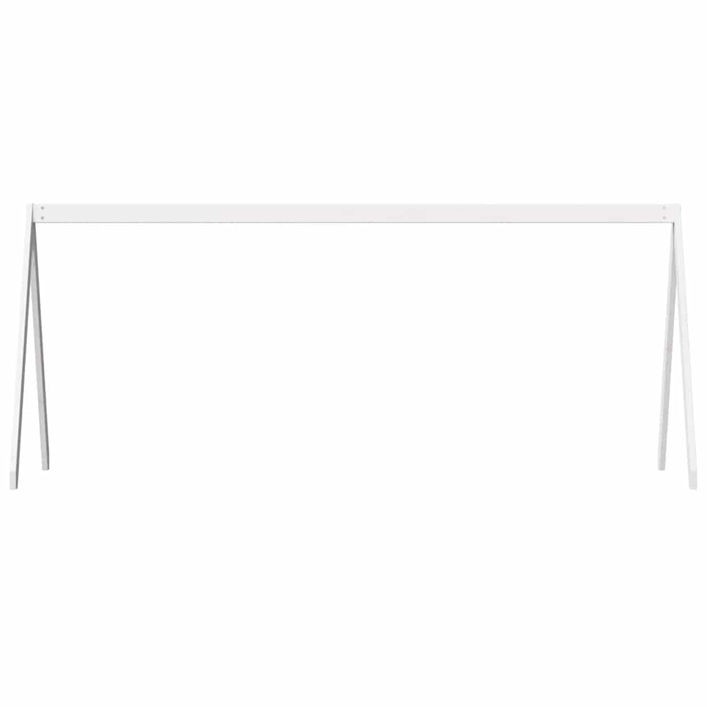 Techo De Cama Infantil Madera Maciza Blanco 209x85,5x88 Cm_3