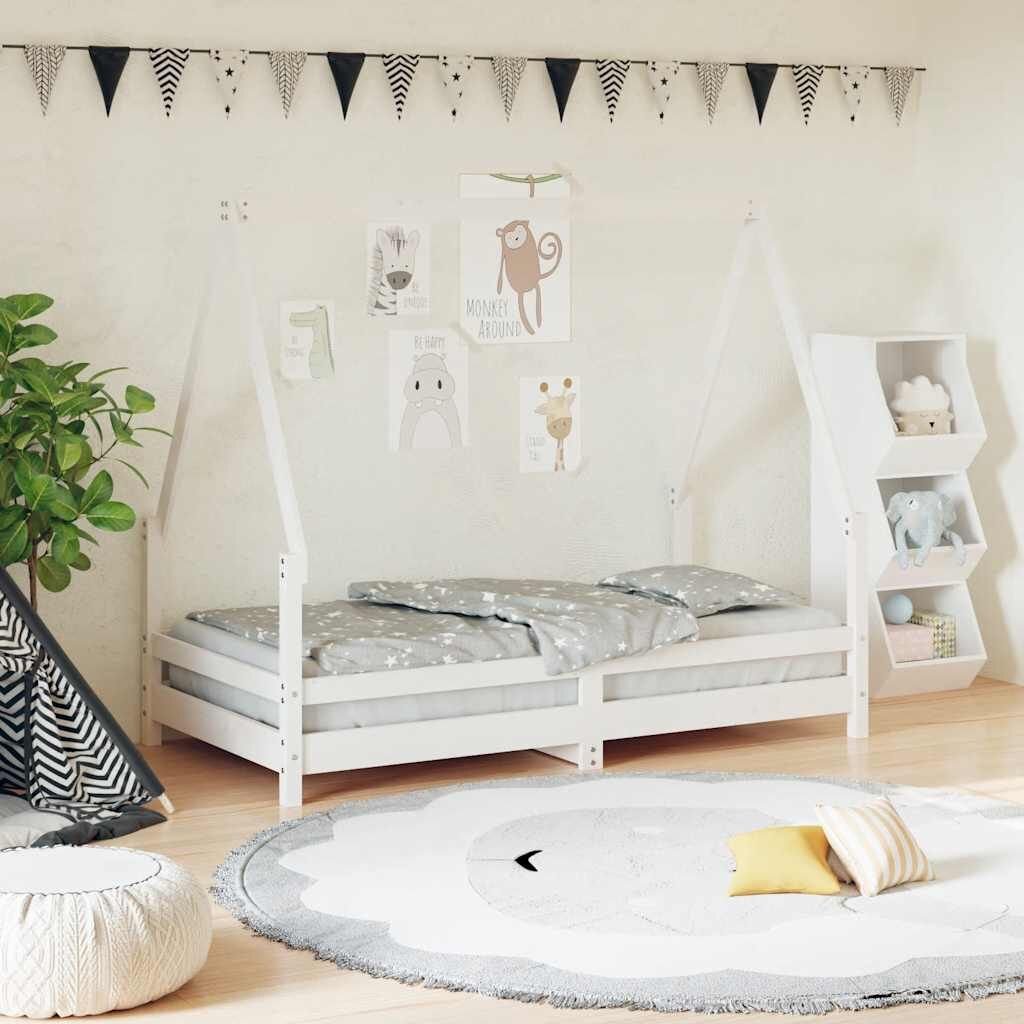 Vidaxl Estructura De Cama Para Niños Madera De Pino Blanco 80x160 Cm_1