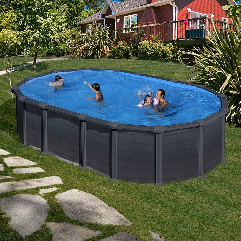 Piscina Gre Acero Imitacion Grafito 610 X 375 X 132 Cm_0