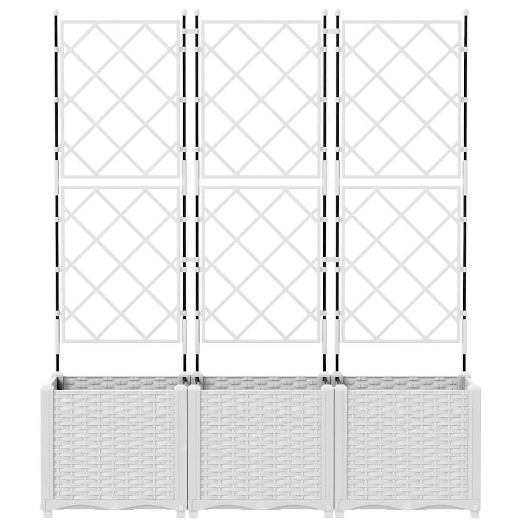 Macetero De Jardín 3 Uds. Blanco 120 X 40 X 143 Cm Pp_4