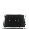 Torradeira SMEG com 2 compartimentos, estilo anos 50, preta
