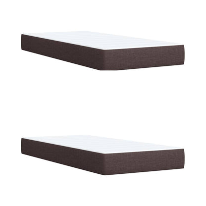 Cama Box Spring Con Colchón Tela Marrón Oscuro 200x200 Cm / Vetonek_3