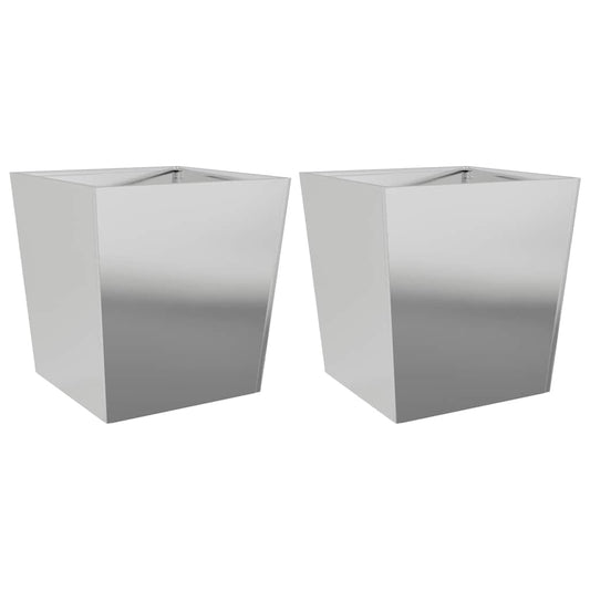 Jardineras 2 Uds Acero Galvanizado 50x50x50 Cm_0