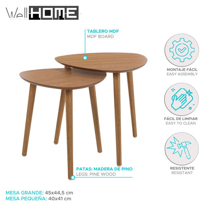Well Home Juego De 2 Mesas Auxiliares Con Tablero De Borde Inclinado_1