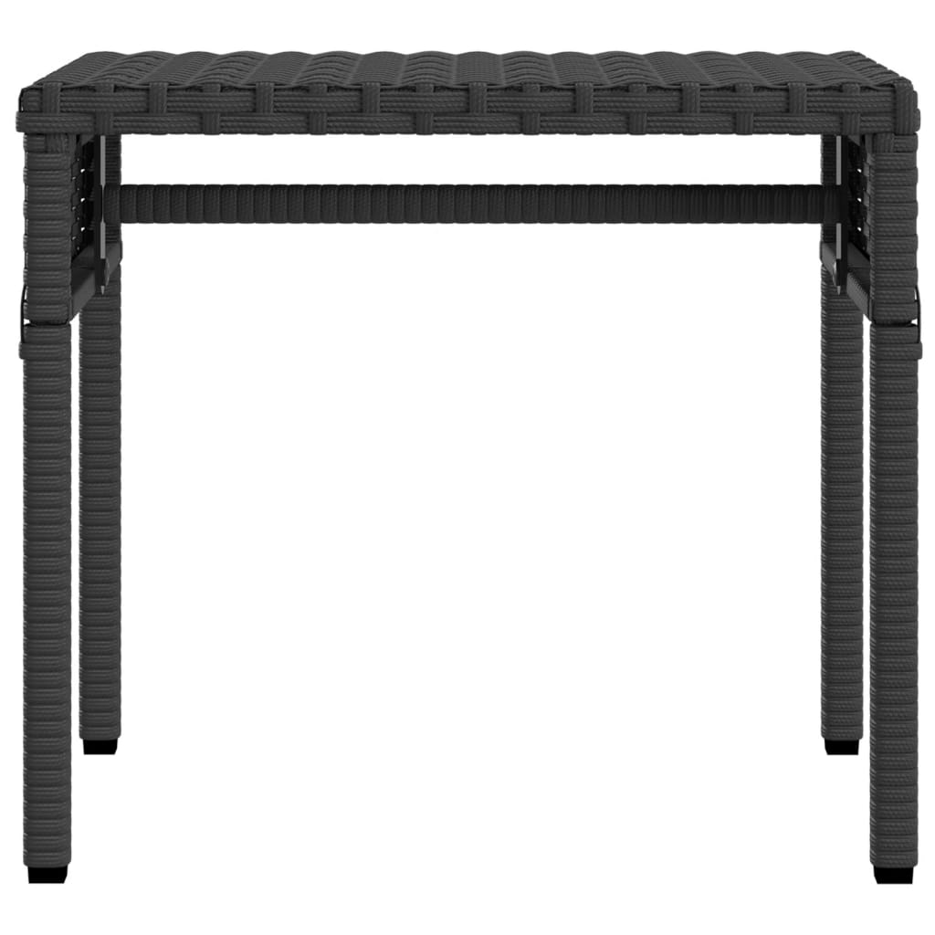 Tumbona Con Capota Y Mesa Ratán Sintético Negro / Vetonek_3