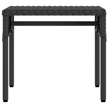 Tumbona Con Capota Y Mesa Ratán Sintético Negro / Vetonek_3