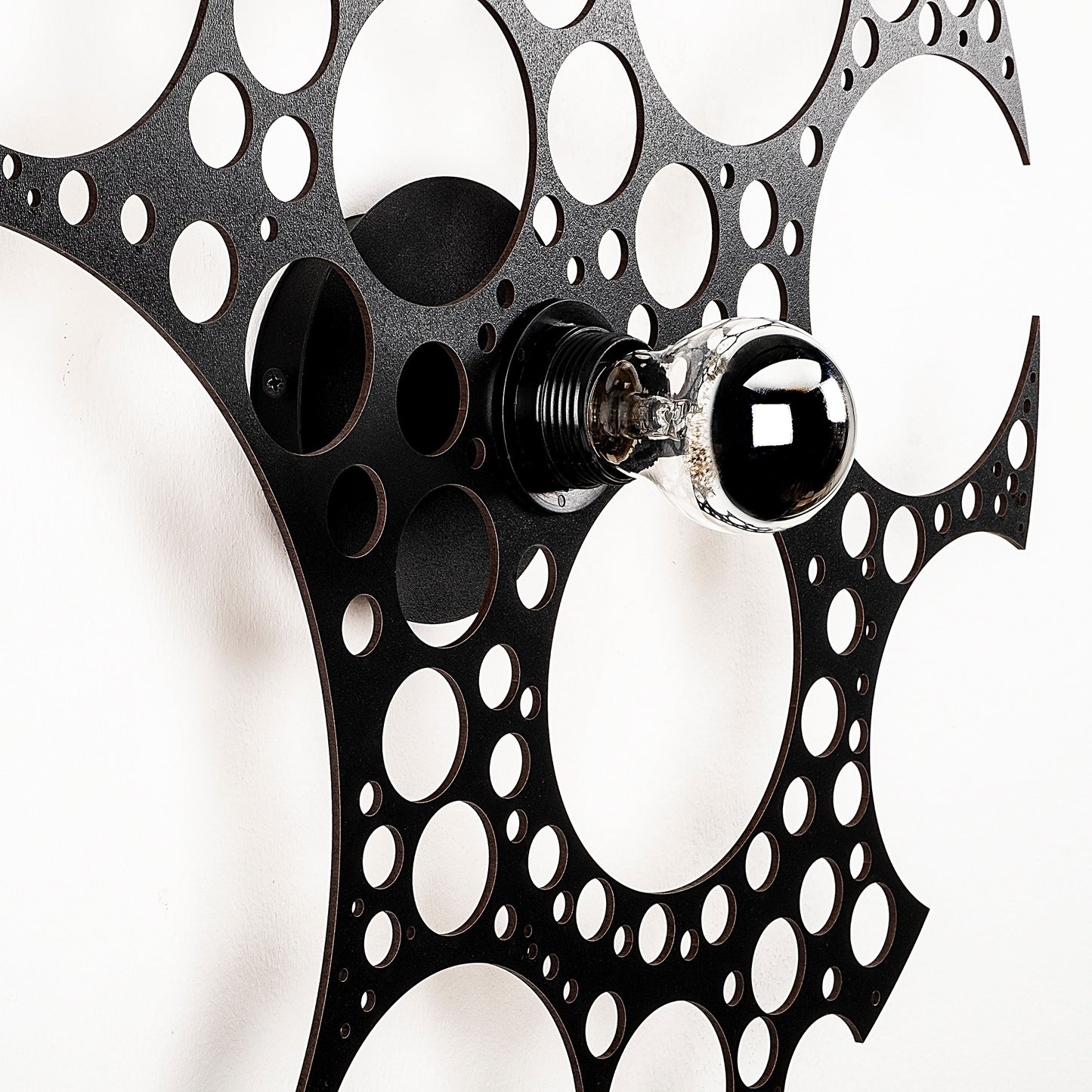 Aplique De Pared, Mdf , Negro, 50x12x50, Casquillo E 27 Max 100 W