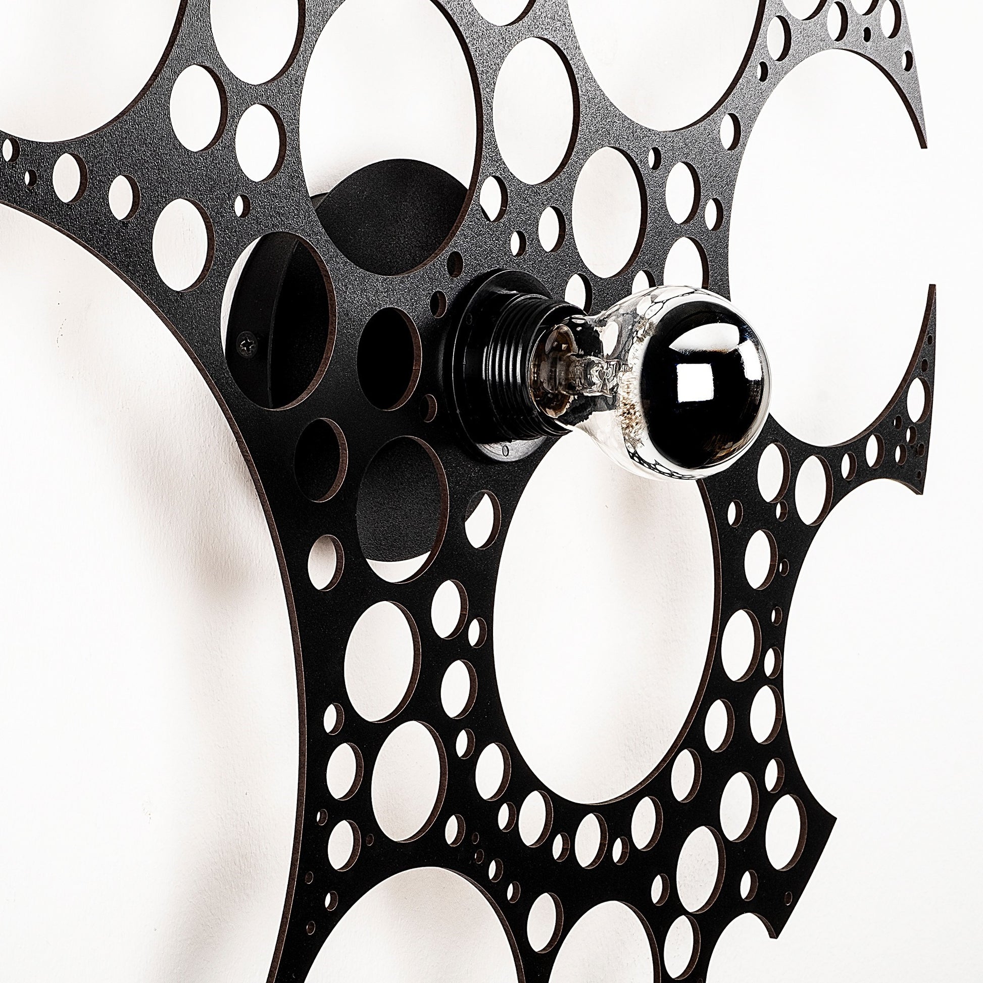 Aplique De Pared, Mdf , Negro, 50x12x50, Casquillo E 27 Max 100 W