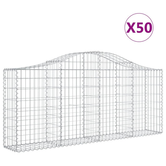 Cestas De Gaviones 50 Uds Forma De Arco Hierro 200x30x80/100 Cm_0
