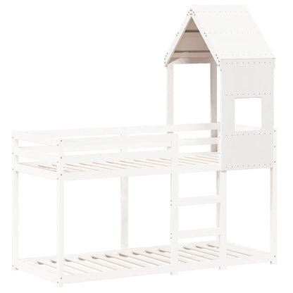 Techo De Cama Infantil Madera Maciza Pino Blanco 55x84x132 Cm_2