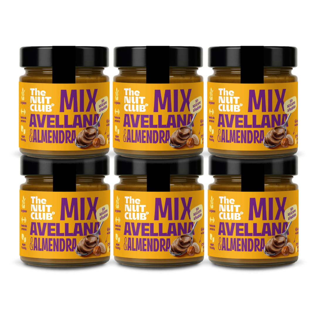 Pack crema de avellana y almendra nacional 6 uds The Nut Club 1200g_0
