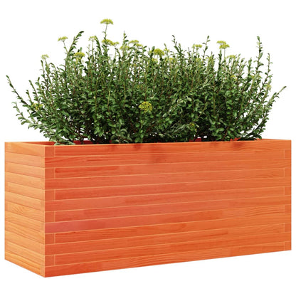 Jardinera De Madera Maciza De Pino Marrón Cera 110x40x45,5 Cm_3