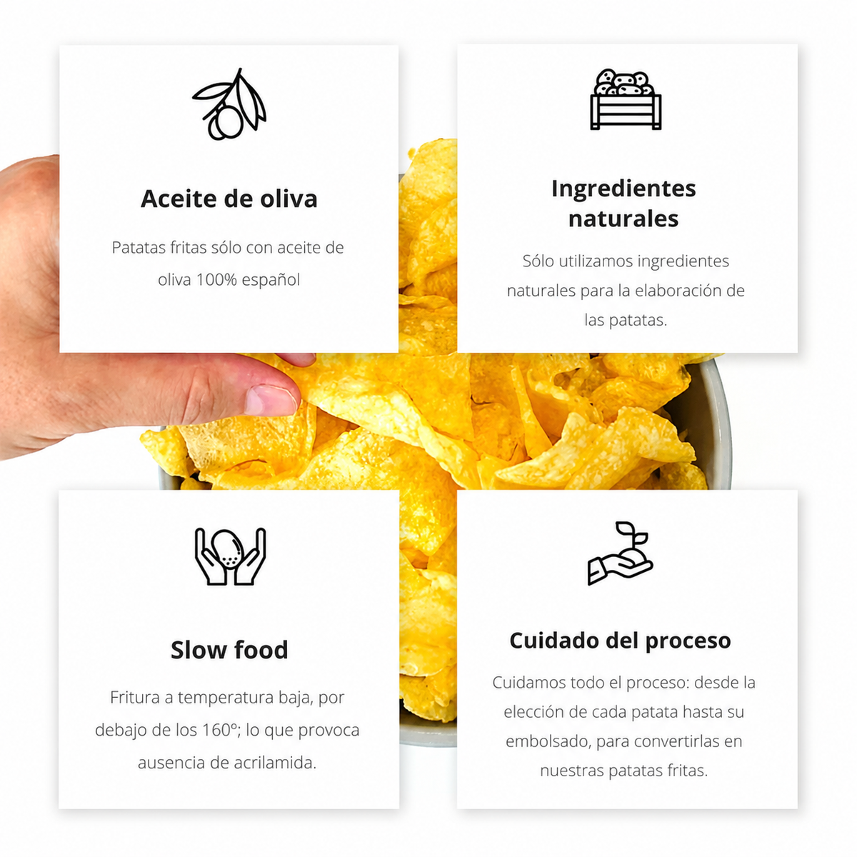 Patatas Fritas Artesanas | Pack Surtido 6 Bolsas Con Aove | Sin Sal + Ajo + Pimentón + Sal Marina + Cayena + Trufa_1