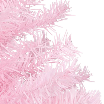 Vidaxl Árbol De Navidad Preiluminado Con Luces Y Soporte Rosa 120 Cm_3