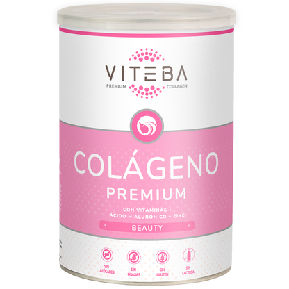 Pack de 3 botes Colágeno Beauty Viteba 330g x 3 - SIN sabor NI olor - Ácido Hialurónico, Vit. C y Zinc_1