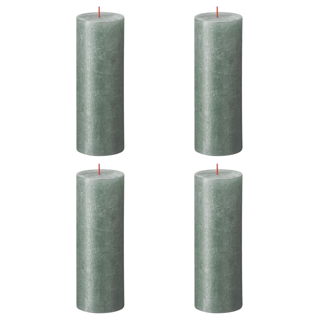 Bolsius Velas Rústicas Shimmer 4 Unidades Azul Óxido 190x68 Mm_0