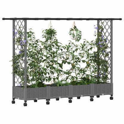 Cama Elevada Con Trellis Y Techo Gris Claro 203 X 40 X 127 Cm_2